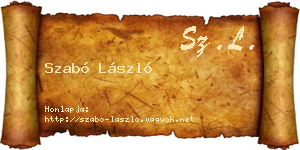 Szabó László névjegykártya